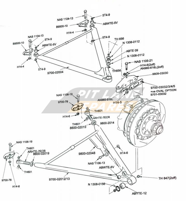 FRONT WISHBONE LAYOUT Diagram